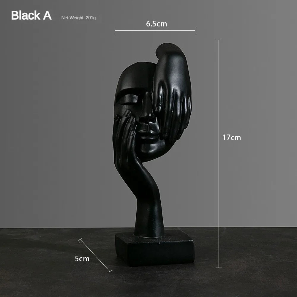 Product Image for Nordic Vintage Silence Is Gold Statue Harz Denker Skulpturen Figuren (Home Deko Harz Handwerk Büro Deko Moderne Kunst Statue, F01