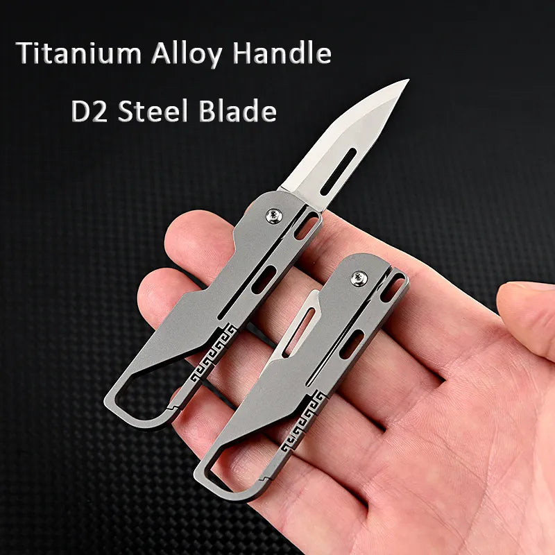 Product Image for Frendorf | Kompakt und mächtig: MGS Titanlegierung MINI Klappmesser mit hochfester D2-Klinge – Ein Schlüsselanhänger-Pendeln Taschenmesser für Outdoor