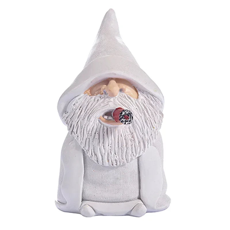 Product Image for Funny Smoking Dwarf Garden Sculpture Ornaments Scornful Wizard Gnome Statue Indoor Outdoor Figurine Gift Home Yard Decoration, A
