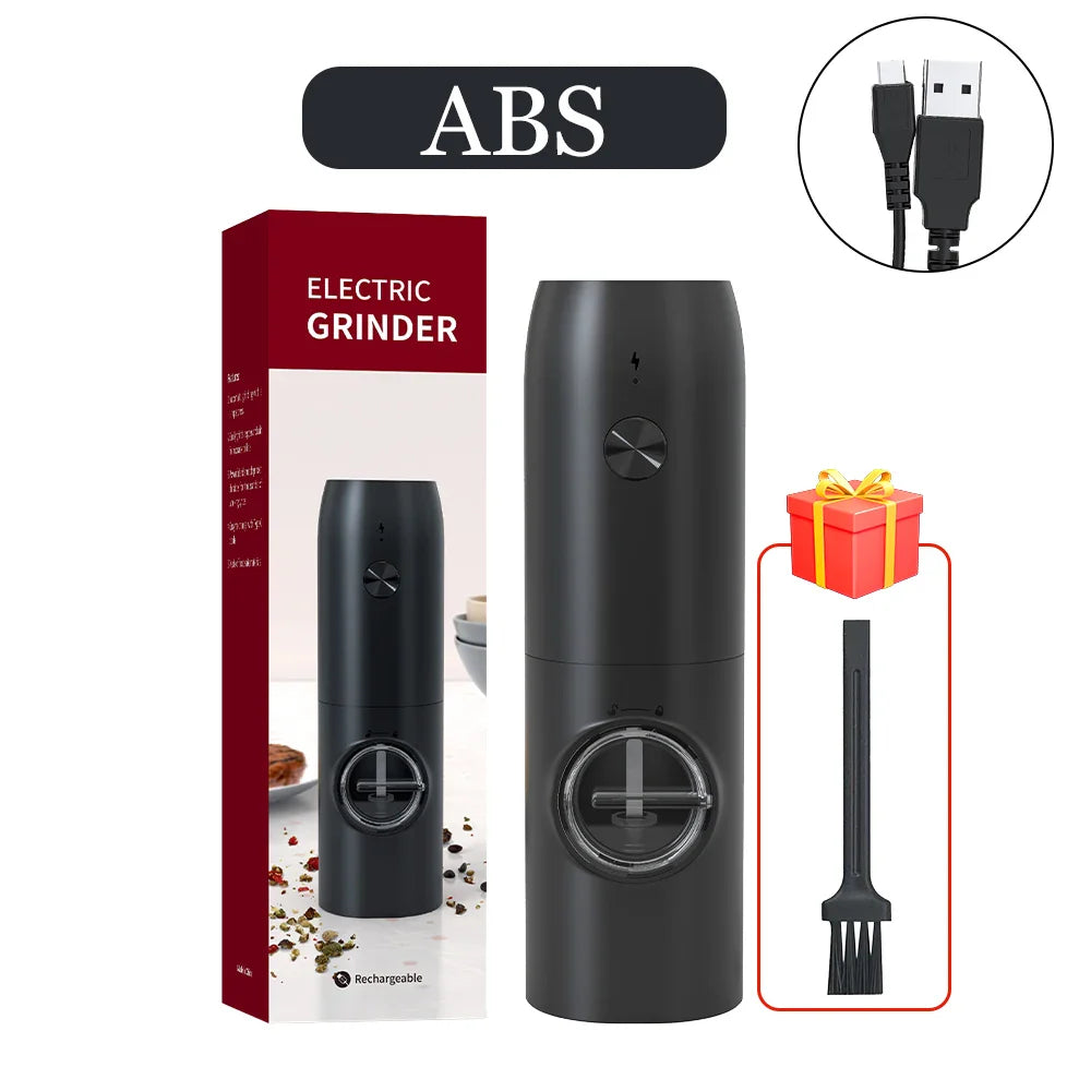 Product Image for USB Aufladbare Elektrische Salz- und Pfeffermühle: Einstellbare Grobheit, Nachfüllbare Mühle - Akku betriebenes Küchengerät, ABS 1PCS