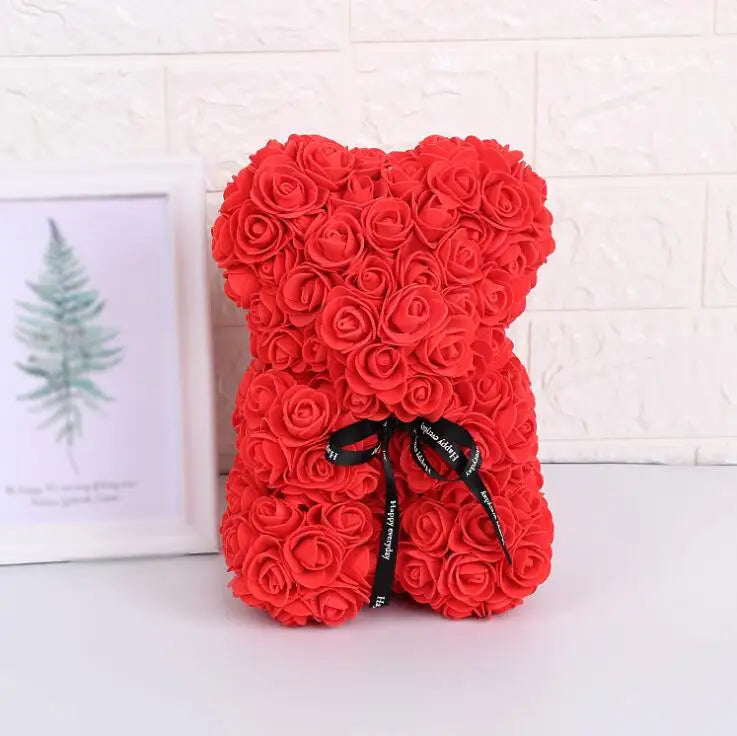 Product Image for Frendorf | RoseTeddy Rosenbär 25 cm | Künstliche Schaumstoff-Rosen | Perfektes Valentinstagsgeschenk & Party-Dekoration, Rotes Nein-Feld