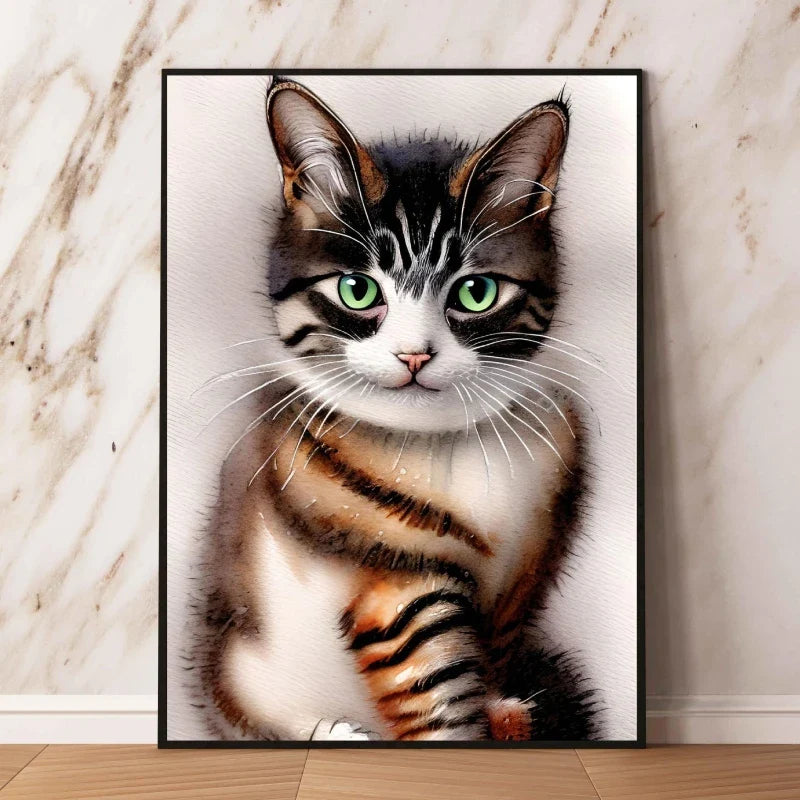 Product Image for Leinwandmalerei von süßer blauer Katze zur Heimdekoration Kunstwerke als Geschenke, 5 / A2 42x60cm Ohne Rahmen