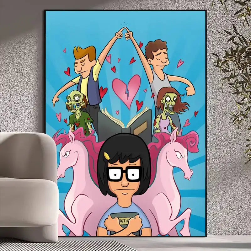 Product Image for Cartoon Burgers Bobs POSTER Drucke Wandbilder Wohnzimmer Heimdekoration Klein, A3 / 57X80cm