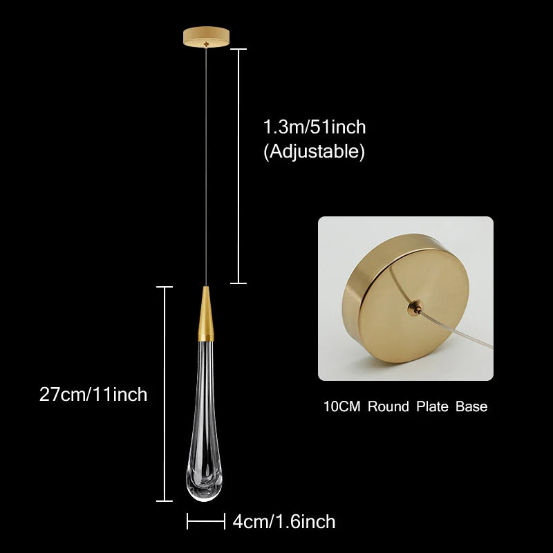 Product Image for Kristall LED Pendelleuchten: Perfekt für Schlafzimmer, Esszimmer, Bar - Wassertropfen-Kronleuchter, Treppenlampe für die Innenraumdekoration, Typ D / 