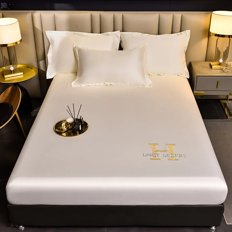 Product Image for SilkLuxery | Einfarbiges Bettlaken aus Seide, Weiß / 80x200 cm