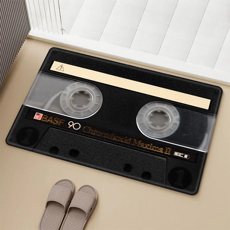 Product Image for Küchenteppich, Vintage-Stil, Kassettenmusik, Heimeingang, Fußmatte, Raummatten, Teppiche, Teppich, Bad, Fußgebet, Badezimmer-Fußmatte, XC003424 / 