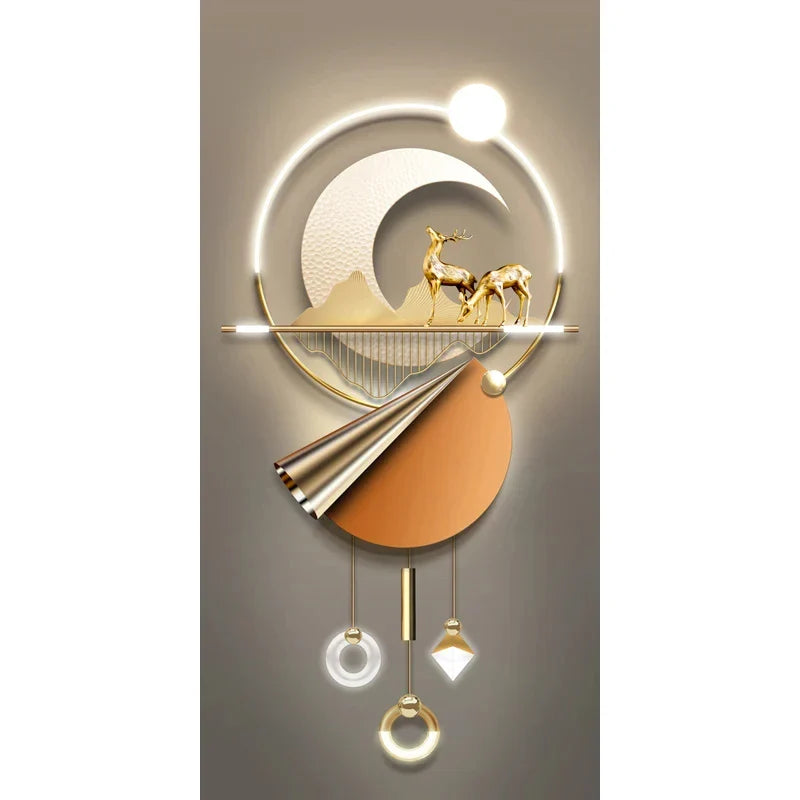 Product Image for Mystisches Goldenes Reh Fließende Landschaft Wandkunst Feine Kunst Leinwanddrucke Vertikales Format Glücksverheißende Nordische Bilder Für 