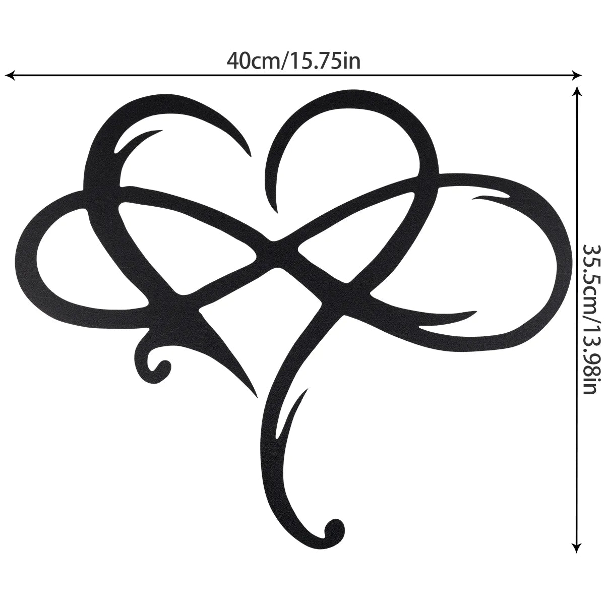 Product Image for Metall Wanddekoration Einzigartiges Design-Wandkunst Raumdekoration Ewige Liebe Unendliches Herz Eisenkunstdekoration Innendekoration, Schwarz M