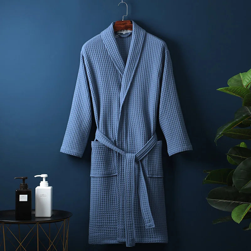 Product Image for Frendorf | Bademantel aus Baumwolle – Weich atmungsaktiv und perfekt für Zuhause oder Spa, Blau / Herren XL
