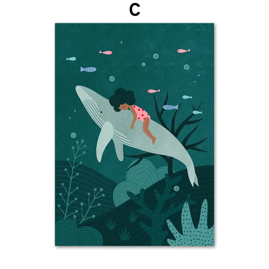 Product Image for Frendorf | ArtWave Nordische Tierkunst-Leinwand | Wal Delfin Leopard | Poster und Drucke | Wohnzimmer Wanddeko, C / 30x40cm ohne Rahmen