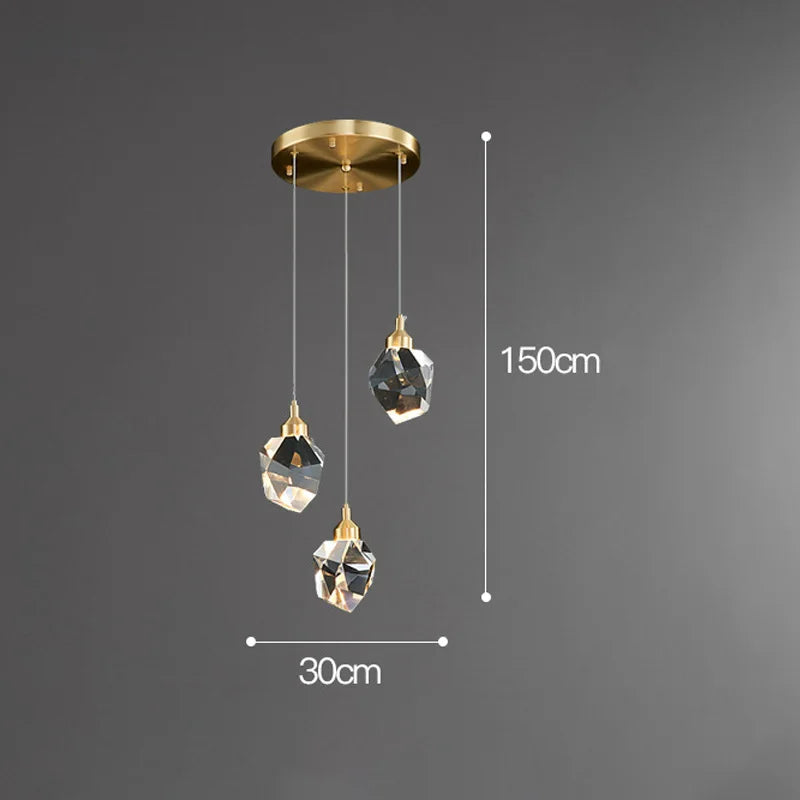 Product Image for Elegante Kristall-Pendelleuchten, Rund-A 3 Kopf / warm light