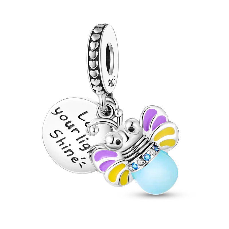 Product Image for Frendorf | 925 Silber Goldener Leopard Charms Perlen Bunte Chamäleon Nashorn Löwe Skarabäus Katze Anhänger Passend für Original Pandora Armband 
