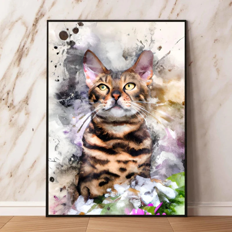 Product Image for Leinwandmalerei von süßer blauer Katze zur Heimdekoration Kunstwerke als Geschenke, 8 / 58x90cm Ohne Rahmen