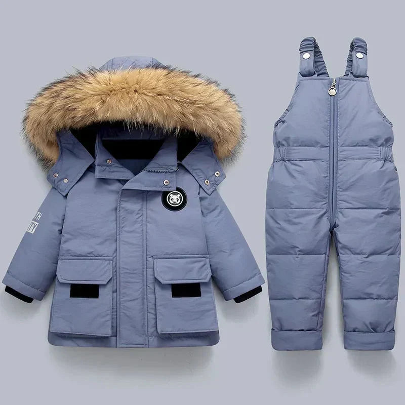 Product Image for Frendorf | Winter-Set für Kinder mit gefütterter Jacke und Latzhose – Emilie, Blau / 4 Jahre