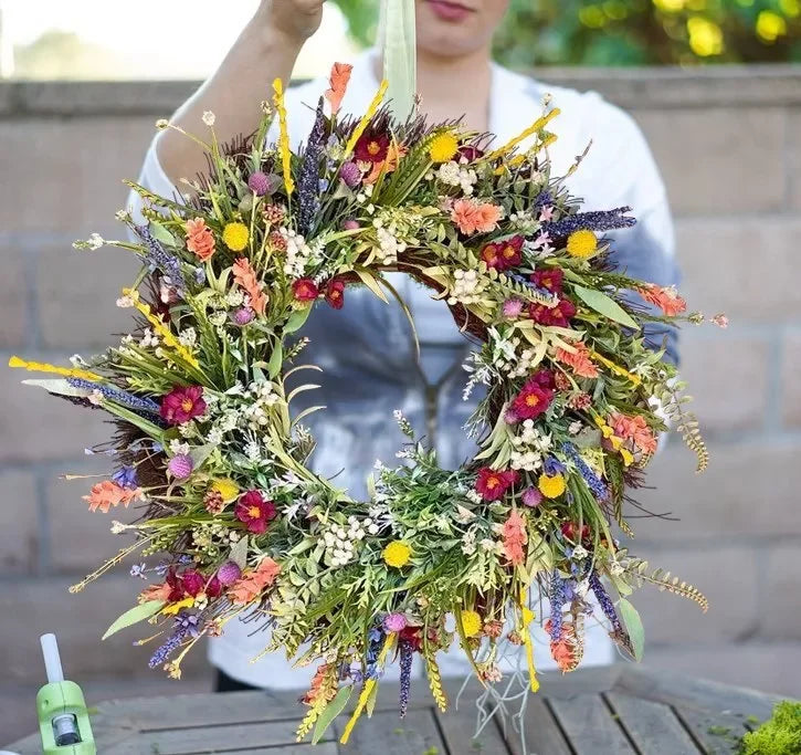 Handgefertigter Texas-Wildblumenkranz