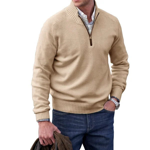 Product Image for Frendorf | Herren Basic Pullover mit Reißverschluss, Khaki / L