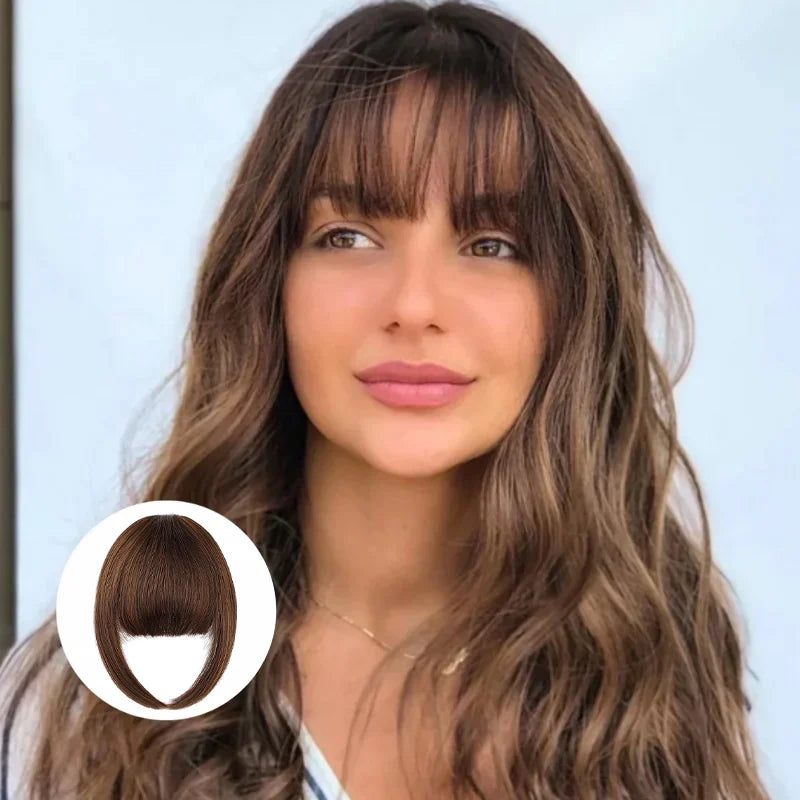 Product Image for Frendorf | ClipBangs: Sofortige Clip-In-Ponys, Braun ist eine Farbe, die oft mit Erde, Holz und Natur assoziiert wird. Sie vermittelt ein Gefühl von 
