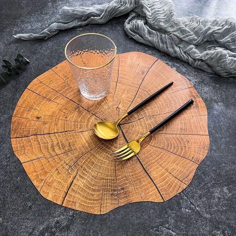 Product Image for Frendorf | WoodCharm 4er-Set Baumring-Tischsets | Natürliche Holzoptik | Hitzebeständig & Rutschfest