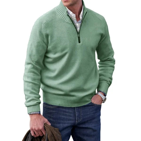 Product Image for Frendorf | Herren Basic Pullover mit Reißverschluss, Grün / Drei XL
