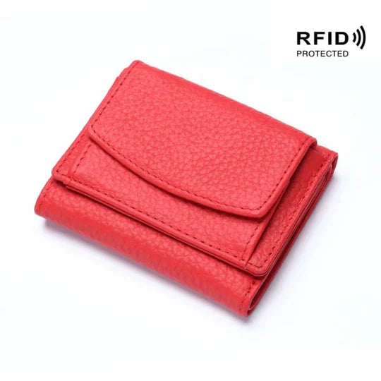 Product Image for Frendorf | RFID-blockierende Geldbörse | Kompakter Leder-Kartenhalter | Schlankes Reiseaccessoire für Männer und Frauen, DUNKELROT