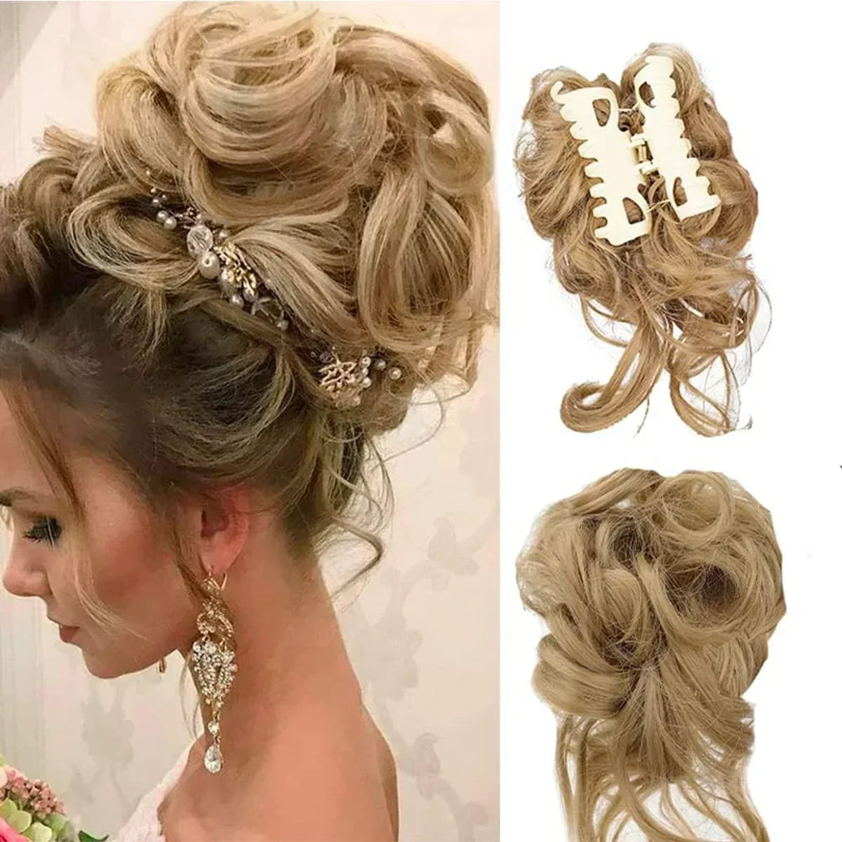 Product Image for CurlyBun: Sofort Gelockt Dutt Haar Klammer, Aschblond