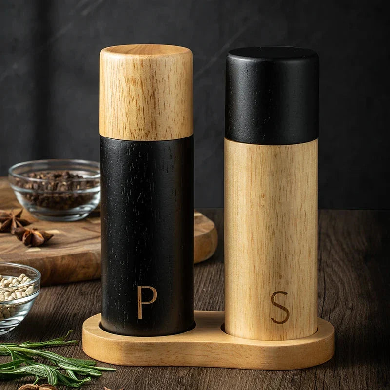 Product Image for Holz Salz- und Pfeffermühle Set, Salz- und Pfefferstreuer-Set mit Basis