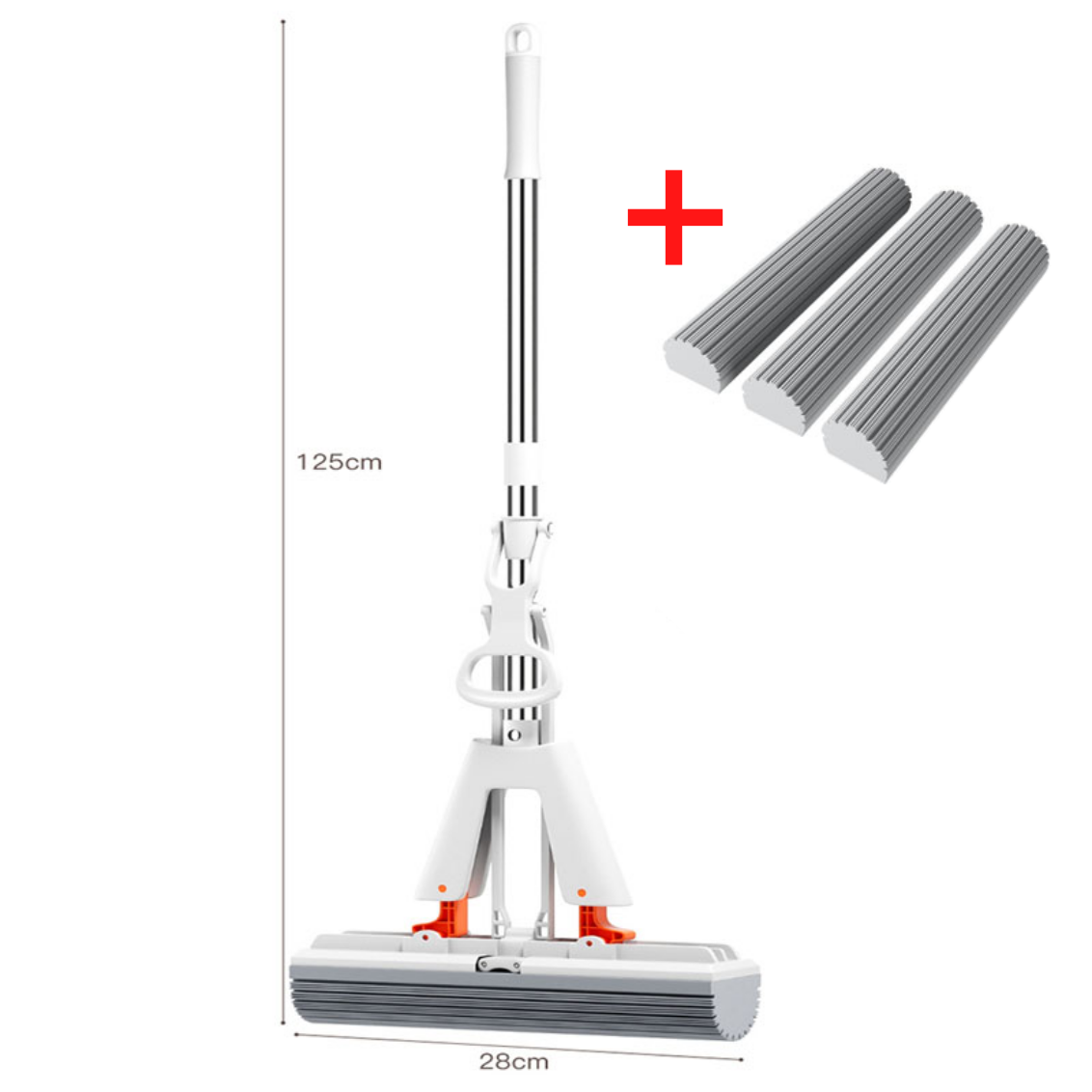 Product Image for Ultra-saugfähiger Schwamm-Wischmopp mit Selbst-Auswring-Funktion – mühelose Reinigung auf allen Bodenbelägen, Mopp mit 4 Schwämmen