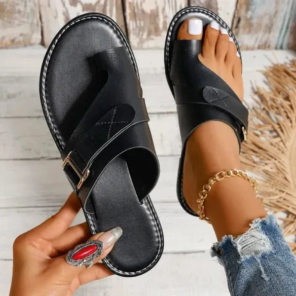 Product Image for Frendorf | Frauen Orthopädische Hallux Valgus Korrektur Leder Sandalen, Schwarz / US 7/ EU38