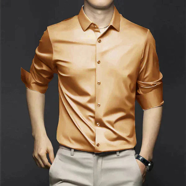 Product Image for Elegantes Bügelfreies Herren Hemd – Pflegeleicht und Stilvoll, Orange / L