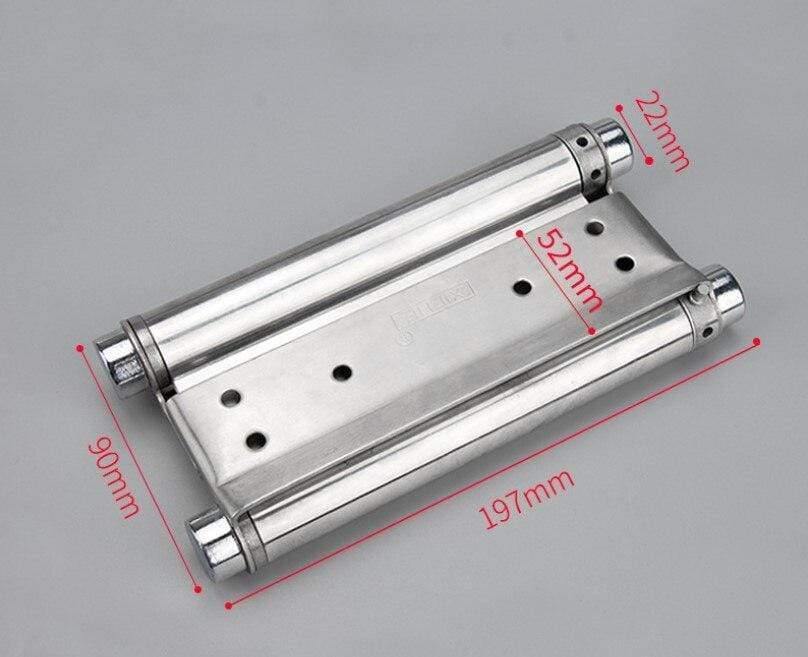 Product Image for Doppelte offene Türscharnier 3/8 Zoll Edelstahl Feder automatisch schließend Faltenschaniere beidseitig öffnende Tür Bar Zaun Cowboy Türbeschläge, 