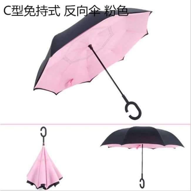 Product Image for Umgekehrter Falt-Doppel-Lagen-Umkehrschirm Selbststehend Regen/Sonne Frauen/Männer Hochwertig 2017 Kind Dropshipping, Rosa