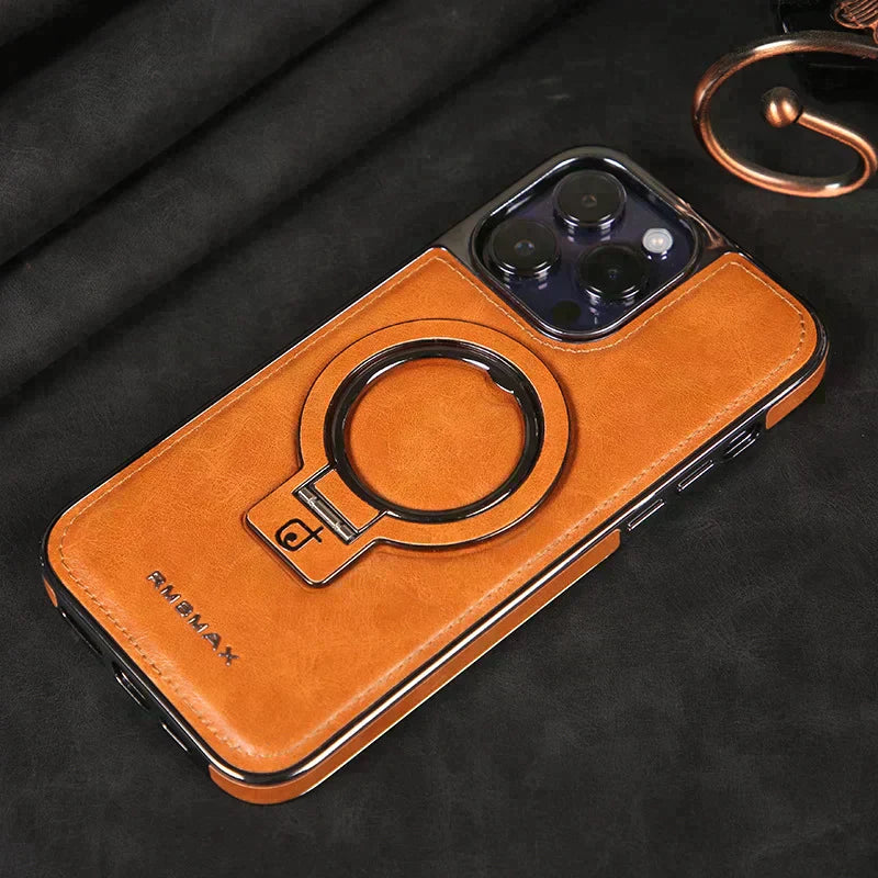 Product Image for Frendorf | Luxuriöse Lederhülle mit unsichtbarem Ständer für das iPhone, BROWN / iPhone 15 PRO