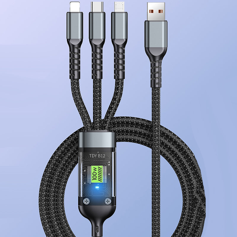 Product Image for Frendorf | Transparentes, leuchtendes 3-in-1-Superschnellladekabel, 1.2 Meters / 1 kaufen