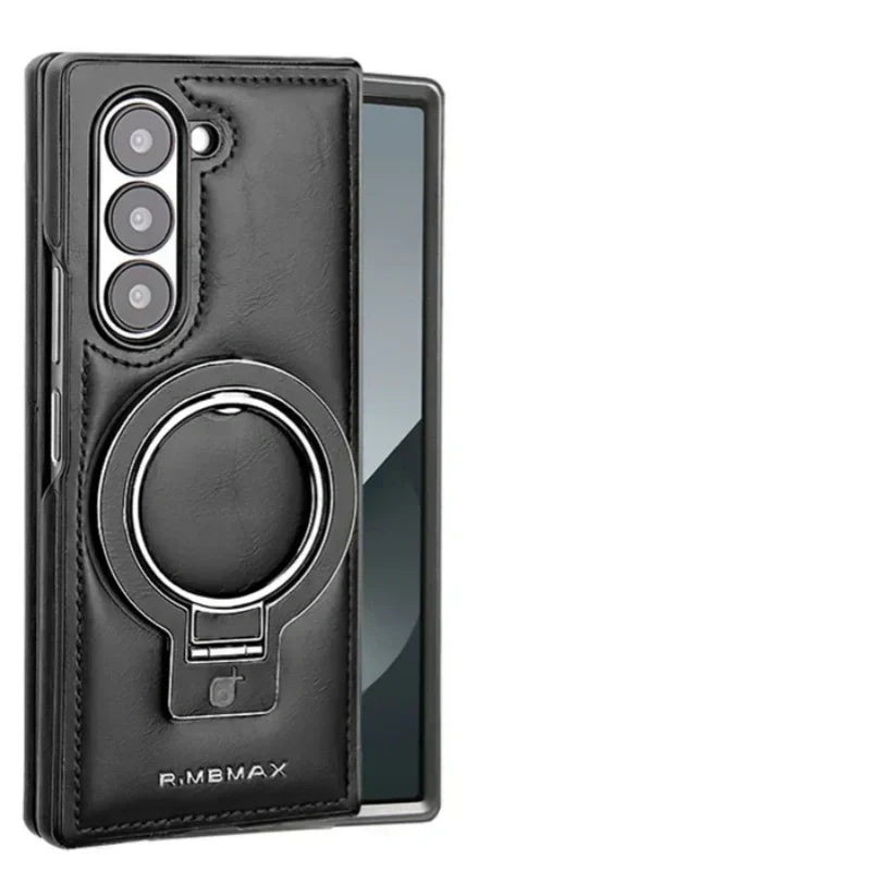 Product Image for Frendorf | Premium PU-Leder magnetische Hülle mit Standfuß für Samsung Fold 3/4/5/6, Dunkel / Z Fold 6