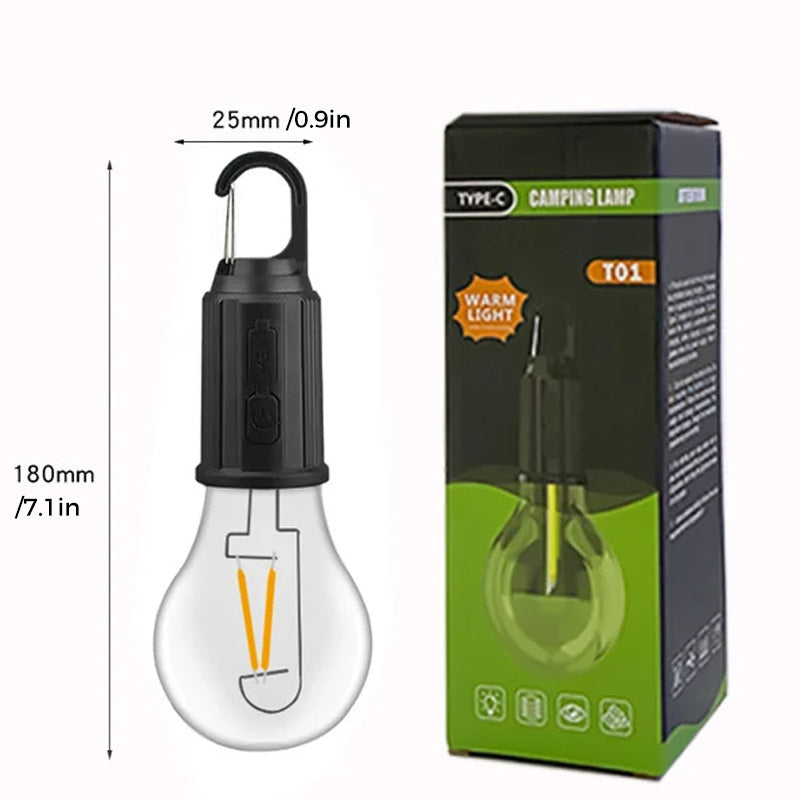 Product Image for Frendorf | GlowCamp Outdoor Hängelampe | Typ-C Ladefunktion | Retro Glühbirnenlicht | Campingbeleuchtung 2023, A
