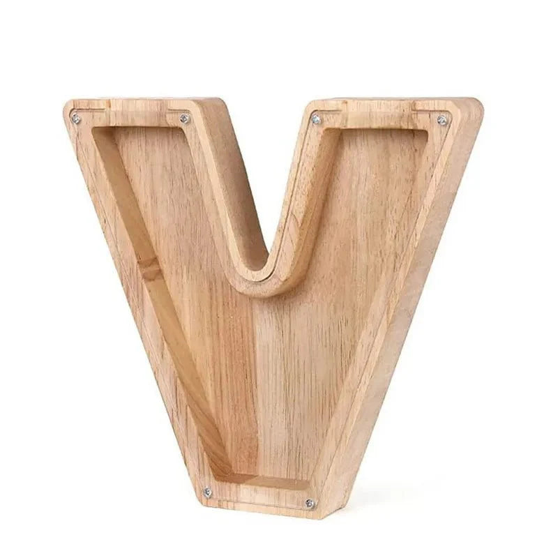 Product Image for Holz Alphabetbuchstaben 'Initial' Sparschwein, V
