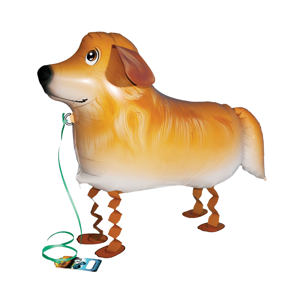 golden retriever dog shaped walking balloon, airwalker