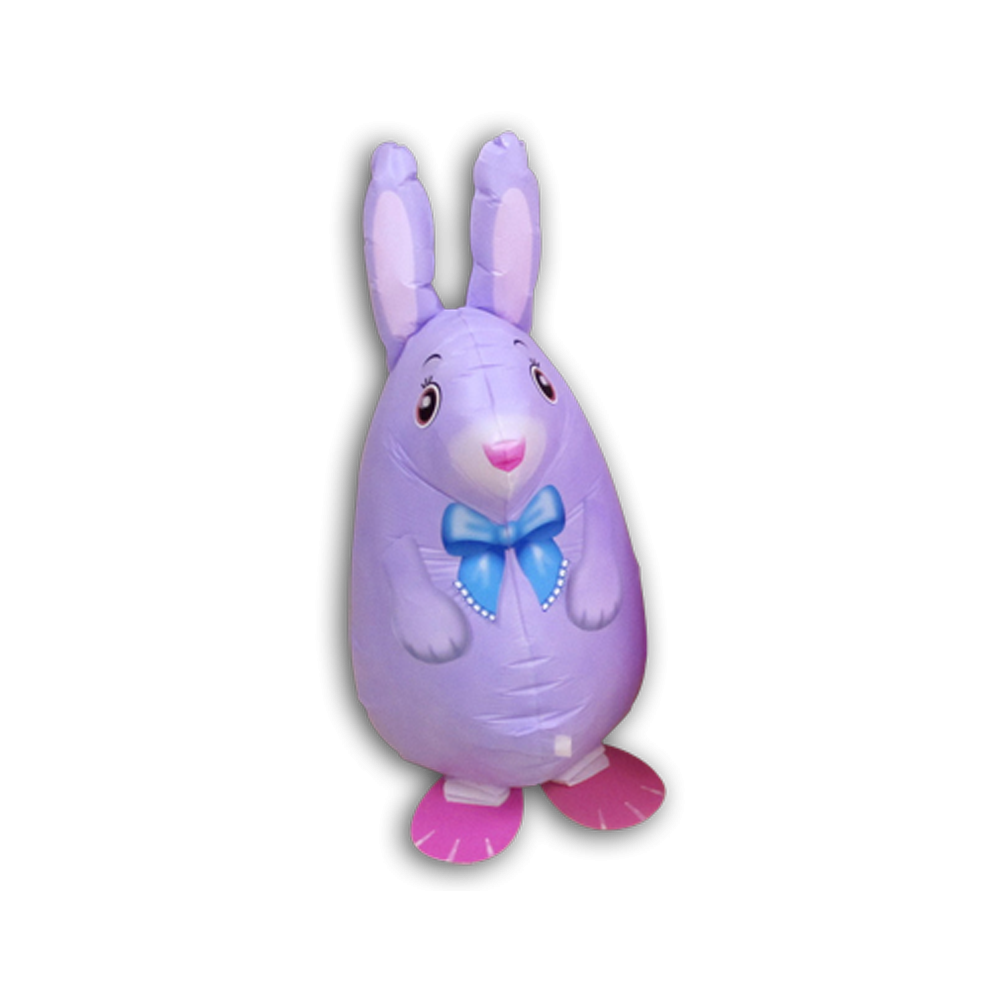 violet rabbit shaped walking balloon, airwalker