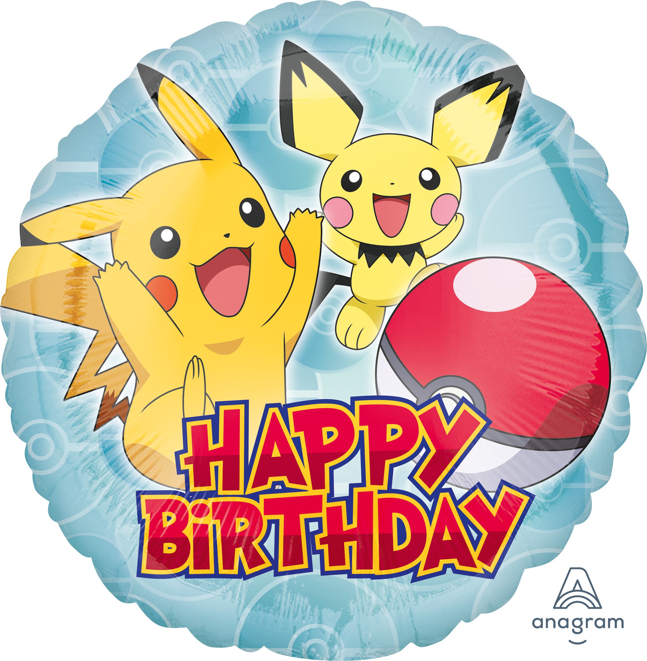 round pokemon happy birthday balloon