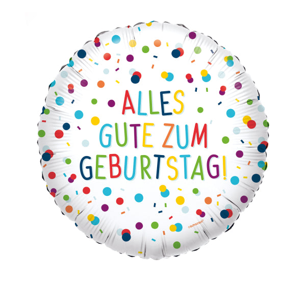round confetti "Alles Gute zum Geburtstag" balloon