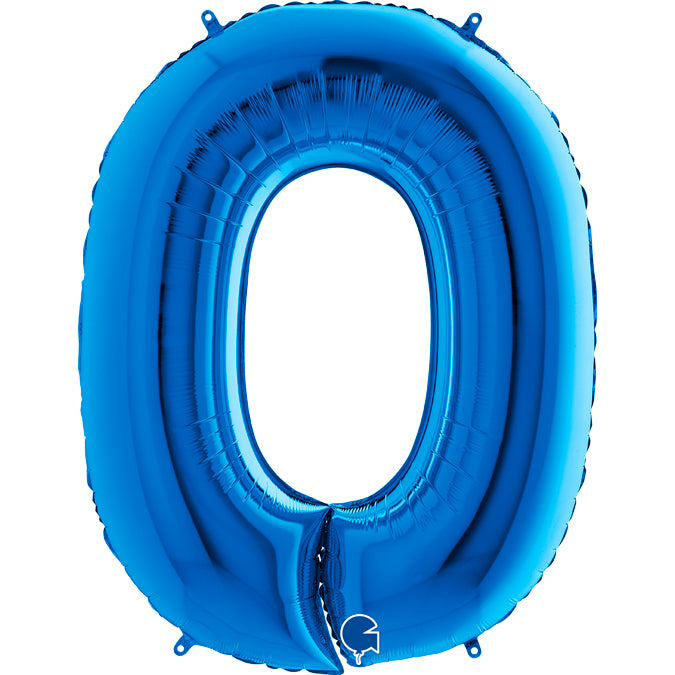 blue number zero shaped balloon