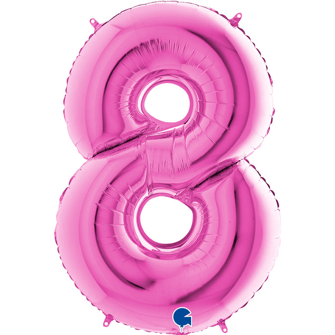 fuchsia/fuxia/magenta/pink number eight shaped balloon