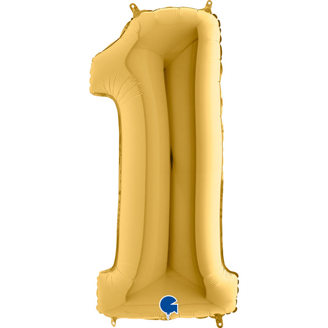gold number one shaped balloon