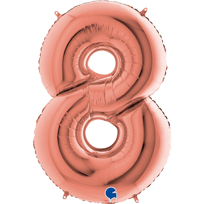 rose gold number eight shaped balloon