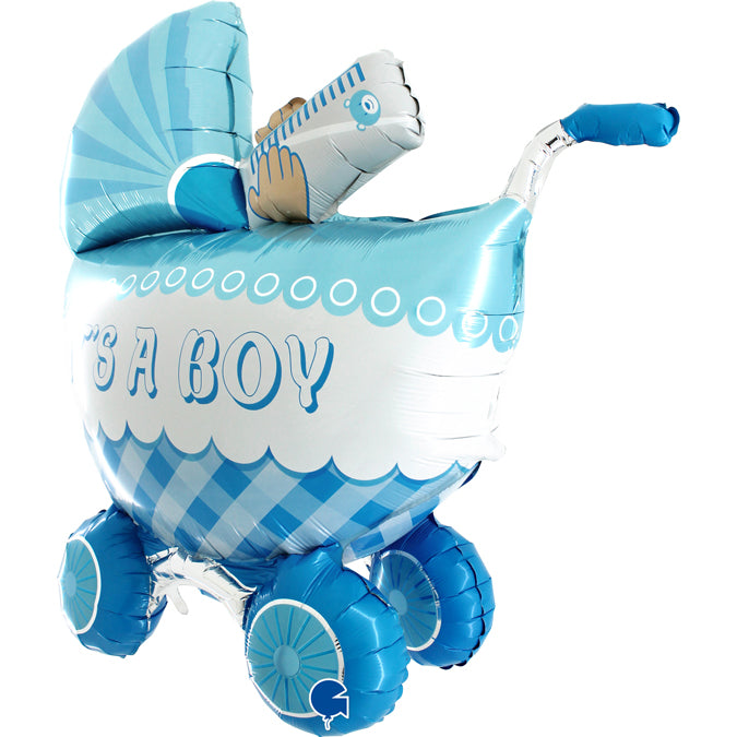 blue buggy shaped it's a boy balloon