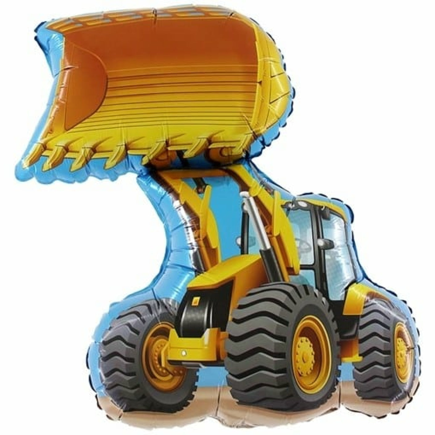 yellow excavator / digger shaped balloon