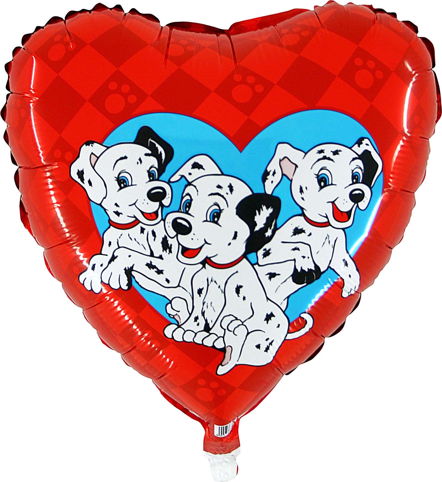 red heart shaped balloon with dalmatians