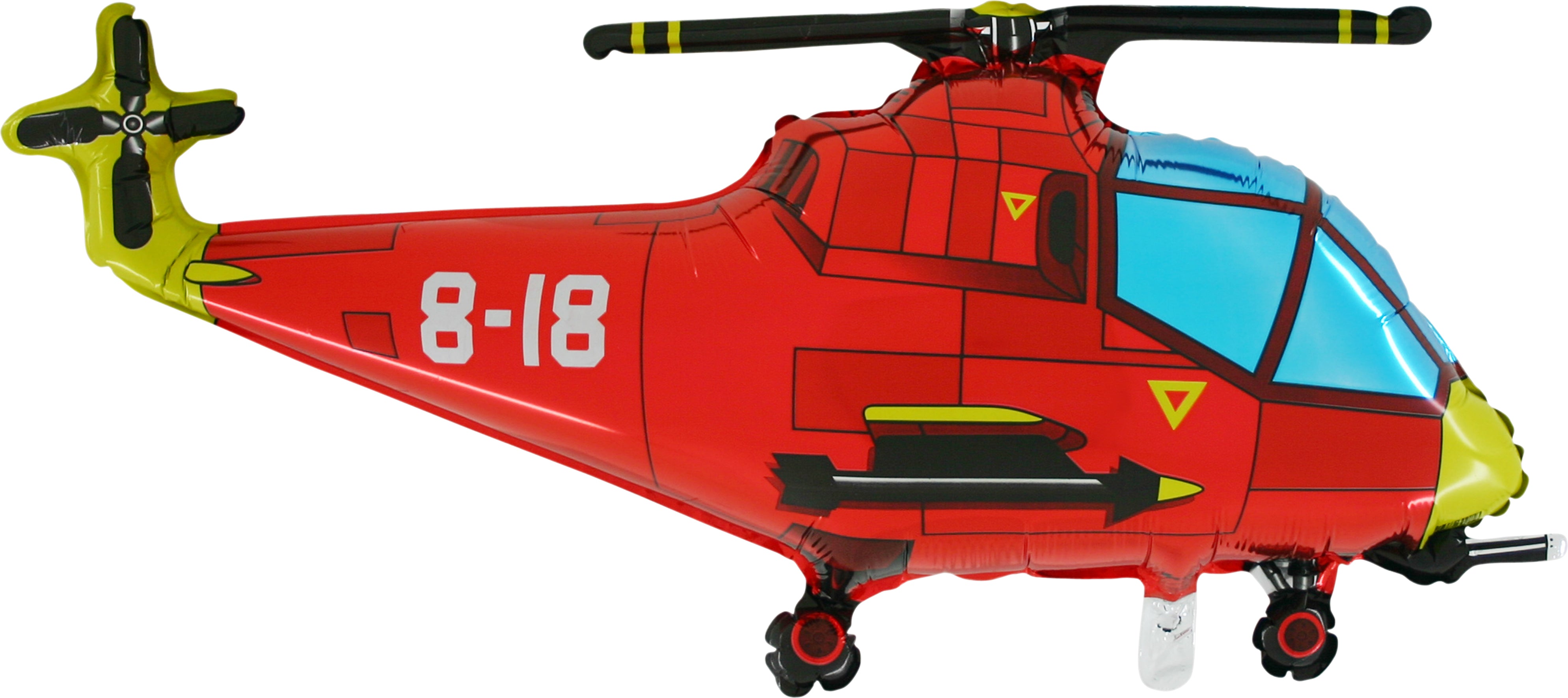 red helicopter shaped balloon