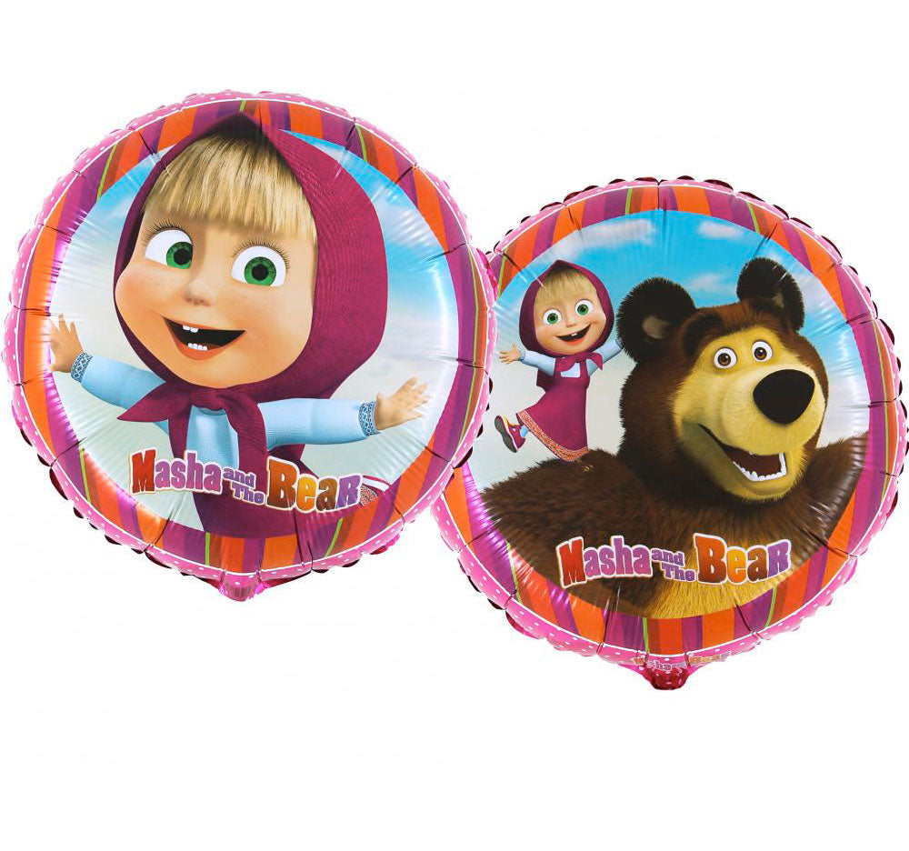 round colorful Masha and the bear balloon