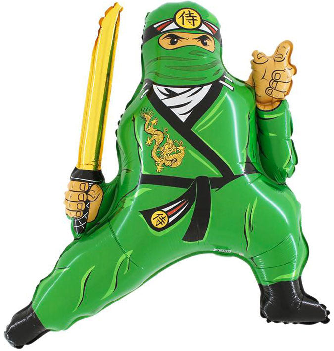 green ninja shaped balloon